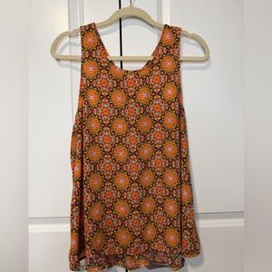 Xhilaration Boho Medallion Print Sleeveless Tunic Top Pink Yellow XXL